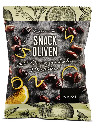 SNACK OLIVEN KALAMATA MIT ORANGENSCHALE & KRÄUTERN