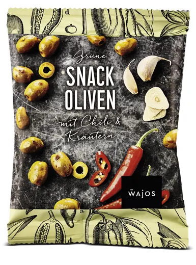 SNACK OLIVEN GRÜN MIT CHILI & KRÄUTERN